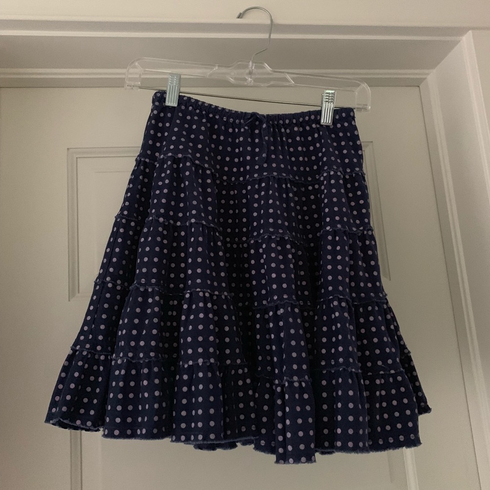 Mini Boden Tiered Polka Dot Skirt
